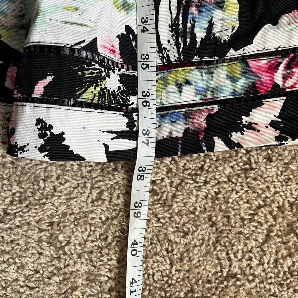 WHBM Dress Womens 6 Black Floral Cotton Stretch Lined Fit & Flare A-Line Pockets - Picture 8 of 8